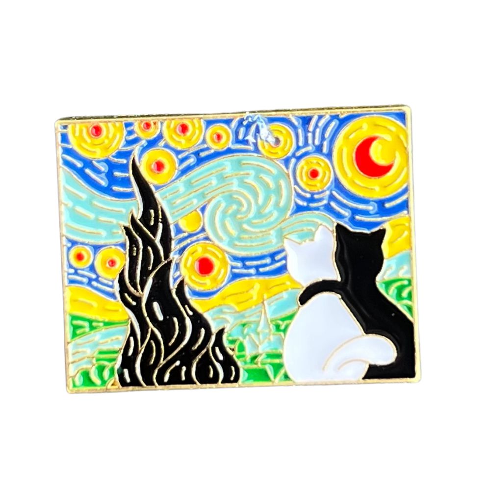 Pin La Noche Estrellada con Gatos