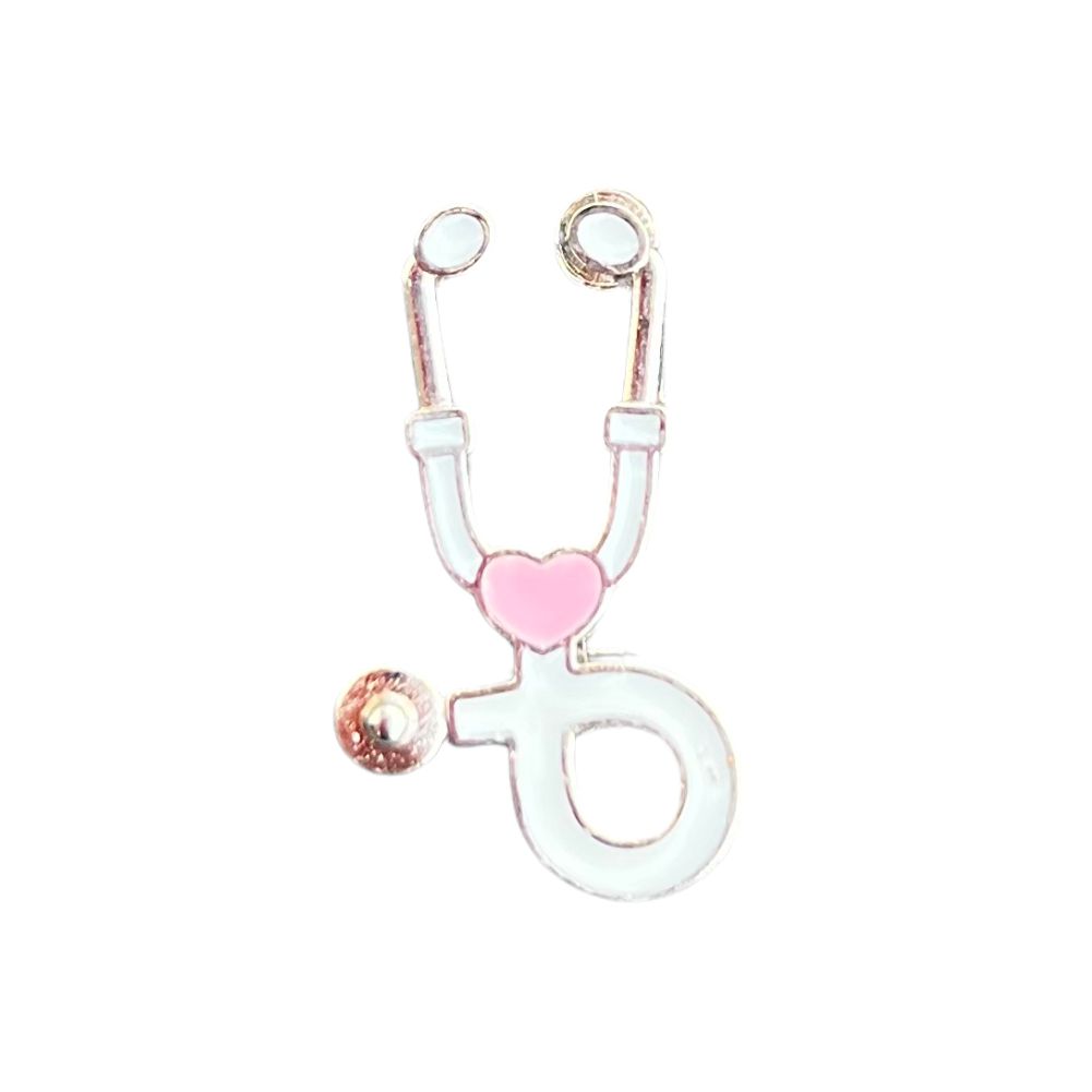 Pin de Estetoscopio Blanco