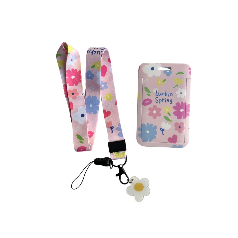 Porta Carnet Flores Rosadas