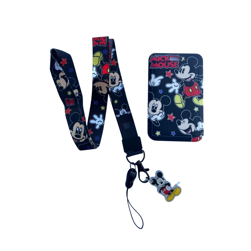 Porta Carnet Mickey Mouse Negro