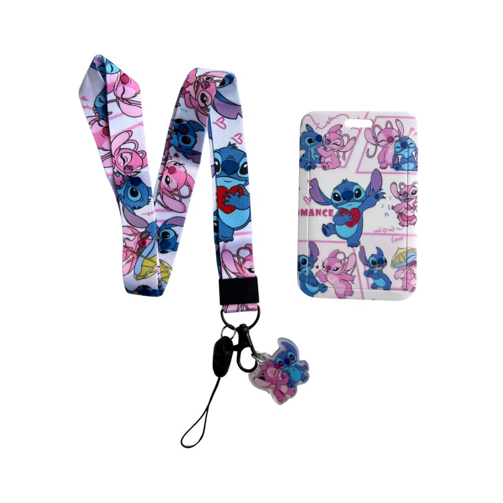 Porta Carnet Stitch y Angel